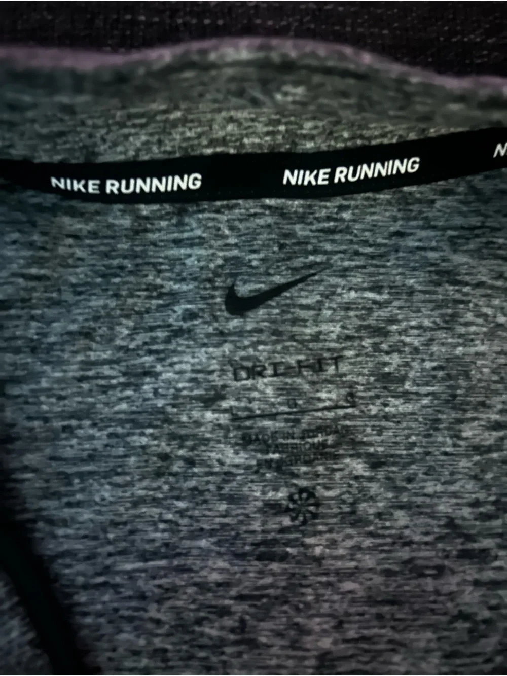 Nike Men’s Gray Heather Half-Zip Pullover with Neon Yellow Graphic